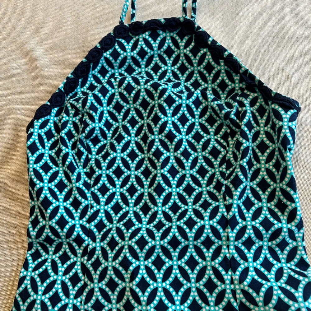 crown & ivy Black and Mint Geometric print dress knee length Size 2 feminine - Picture 5 of 8